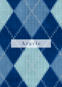 Argyle Style Embroidery Blue 74