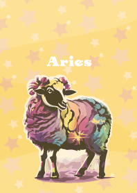 Aries constellation on light yellow
