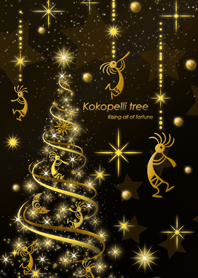 Gold Kokopelli Christmas Tree