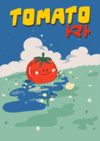 Tomato cutie with happy duck sky blue