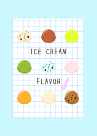 ICE CREAM FLAVOR GRAPH PAPER/LIGHT BLUE