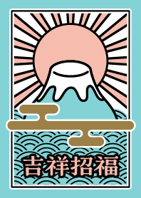 Good luck / Mt.Fuji / Mint x Peach