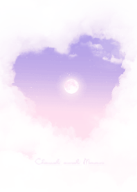 ハート雲と満月 - パープル 05