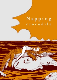 Napping woman and crocodile