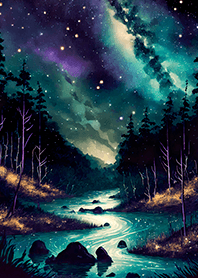 Beautiful starry night view#1106