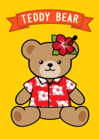 TEDDY BEAR[ALOHA SHIRT]RED