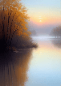 Misty tranquil lake b4E057