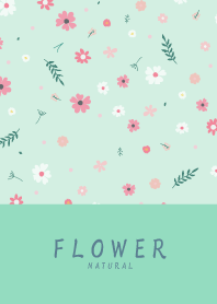 FLOWER MINT GREEN-NATURAL 27