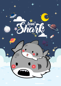 Shark Love Night Blue