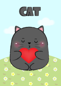 I Love Cute Fat Black Cat