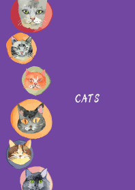 holiday cats3 on purple