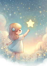 Cute Girl and Night Sky V.15