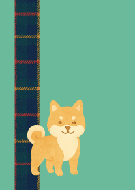 Cool Shiba Inu01 on blue green
