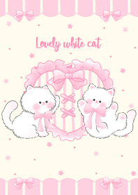 Lovely white cat (pink)