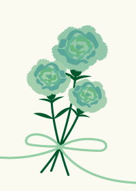 bouquet of green carnations