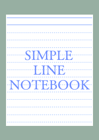 SIMPLE BLUE LINE NOTEBOOK/DUSTY GREEN