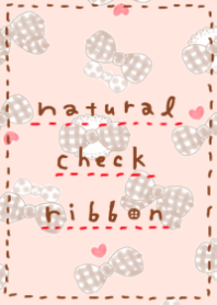 Natural cute! plaid ribbon
