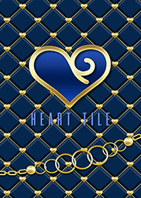 Heart tile navy blue