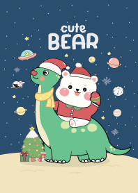 Bear and Dino Cute : Christmas Day