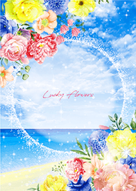 Blue sky & flowers Bring good luck