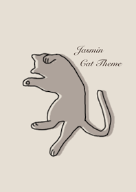 シンプル線画猫シルエット淡色カラー