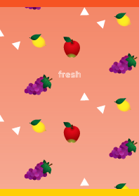 Cheerful Fruit on red & yellow