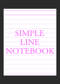 SIMPLE PINK LINE NOTEBOOK-CHARCOAL GREY