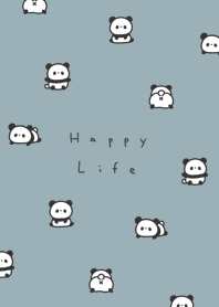 Small Panda pattern/mint gray