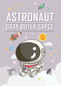 misty cat-Outer space astronaut gray
