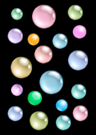 Colorful polka dot [ Black ] Ver.2