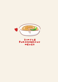 simple shark fin soup heart beige
