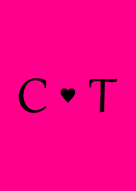 Initial "C & T" Vivid pink & black.