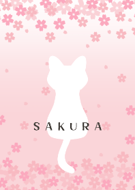 Spring cherry blossoms and cat theme
