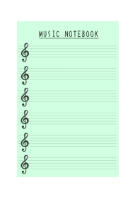 MUSIC COLOR NOTEBOOKj-LIGHT GREEN-WHITE