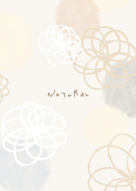 Flower watercolor circle Gray4 Japan