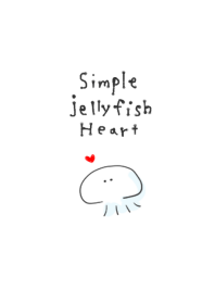 simple jellyfish heart white gray