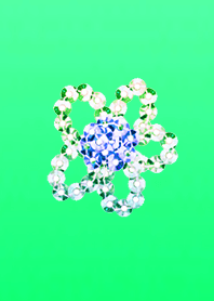 スパンコールフラワーブルーグリーン