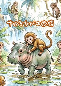 มิตรภาพลิงกับฮิปโป