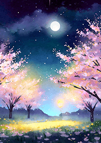 Beautiful night cherry blossoms#980