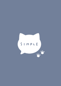 ねこシンプル。白とブルーグレー