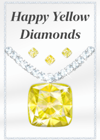 Happy Yellow Diamonds on Satin