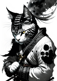 Ink Wash Samurai Cat 3b6507