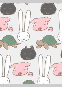 Lazy animals02 on gray