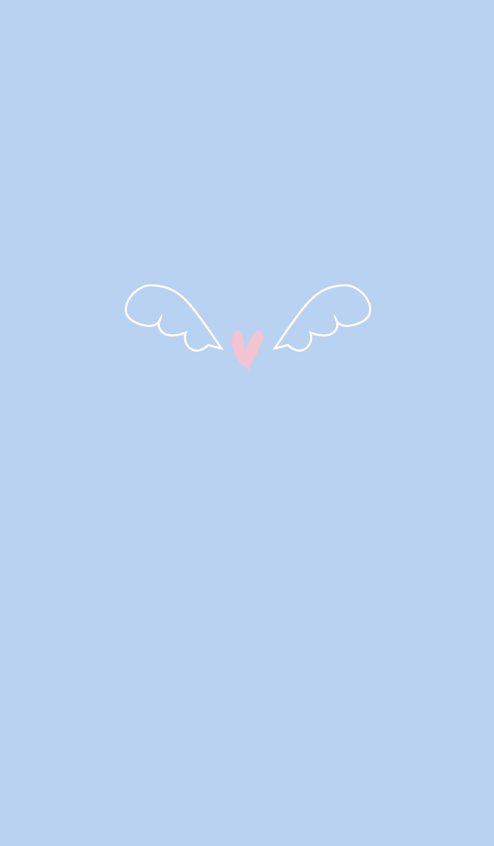 Simple pastel blue heart and wings