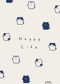 whisker cats(pattern)/beige navy