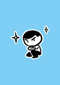 Blue theme of flat head boy 4