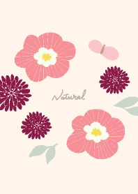 Japanese color flowers and butterfly8 J