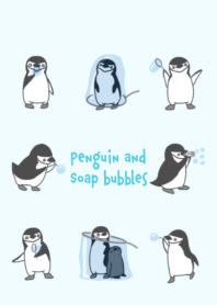 Penguin and soup bubbles -J