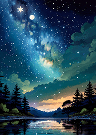 Beautiful starry night view#2002