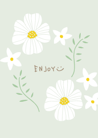 White flowers and leaves cute11 Japan
